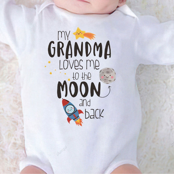 My Grandma Loves Me Cotton Letter Print Toddler onesie bby