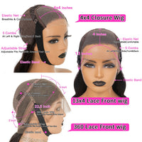 360 HD Kinky Straight Glueless Frontal Wigs 13x4 Lace Front Human Hair Wig Yaki Brazilian Virgin Pre Plucked - Divine Diva Beauty