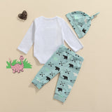 3pc Infant Newborn Baby Boy Clothes Long Sleeve Print outfit bby