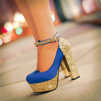 Bling Upper Pumps Shoes Women High Heels