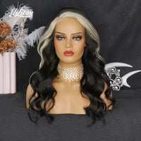 Preplucked Highlight Wig Blonde Ombre Human Hair Wig with Baby Hair Side Parting Lace Front Human Hair Wigs - Divine Diva Beauty