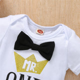 First Birthday Outfits Numbers 1 Necktie Baby Overalls bby