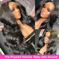 Body Wave Lace Front Wig Human Hair Body Wave Frontal Wig Pre Plucked 4X4 Closure Wig Peruvian Bodywave Remy 30 Inch Hd Lace Wig - Divine Diva Beauty