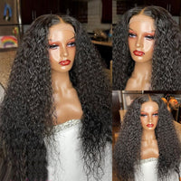 Giner Orange Synthetic Lace Front Wig Long Curly High Temperature Fiber  With Middle Part Baby Hair