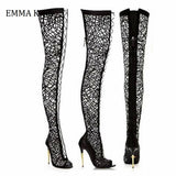 Lace Long Gladiator High Heel Hollow Out Over The Knee Thin High Boots