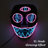 Cosplay Halloween Party Mask Luminous Light up Led Mask EL Wire Neon Glowing Anime Mask Masque Masquerade Masks Horror Mask