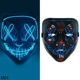 Halloween Scary Glowing Mask Demon Slayer Neon LED Mask For Masquerade Halloween