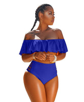 plus size avail Women Sexy Swim Suit Swimwear Ruffles High Waist Bikini Two-Piece Set Bikini Thong Swimsuit