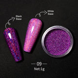 Reflective Glitter Nail Powder Green Red Holographic Nail Art Dust Shinning Chrome Pigment DIY Manicures Decoration