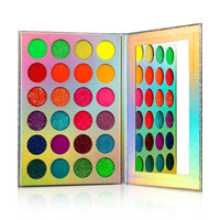 Aurora Glow Eyeshadow Pallet Stage Clubbing Neon Makeup Kit in Blacklight UV Glow in Dark Fluorescent Eye Shadows Red