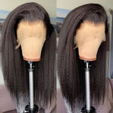 Kinky Straight Lace Front Human Hair Wigs Human Hair Lace Wig Glueless 4x4 13X4 Kinky Straight Lace Closure Wig