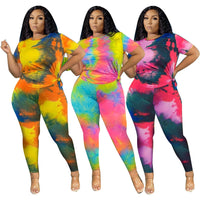 Plus Size avail 2 Piece Set Outfits Tie Dye set