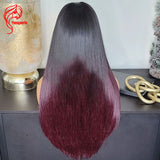 U Part Human Hair Wigs Ombre Burgundy Colored Human Hair Wigs Middle U Shape Brazilian Remy Glueless Wigs