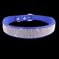 pet Crystal Dog Collars PU Leather