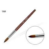 Sable Acrylic Brush UV Gel Carving Pen Brush Liquid Powder DIY Nail Drawing Flat Round Red Wood Nail Art Brush