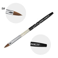 Sable Acrylic Brush UV Gel Carving Pen Brush Liquid Powder DIY Nail Drawing Flat Round Red Wood Nail Art Brush