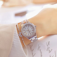 Ladies Wrist Watches Dress Watch Women Crystal Diamond Watch Stainless Steel