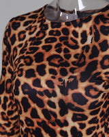 Leopard Print Long Sleeve Bodycon Dress