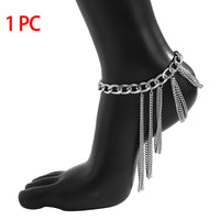Multi Layered Link Chain Tassel Bracelets Anklets Jewelry