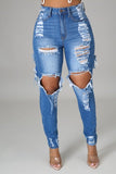 Ripped High Waist Push Up Pants jeans