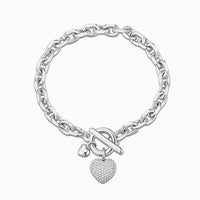 Heart Charm Bracelet Gold Silver Plated Link Chain Bracelets Trend Jewelry