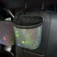 Luxury Diamond Rhinestone Car Storage Bag Organizer Seat Back Holder Multi-Pockets Car Backseat Stowing Tidying for Women - Divine Diva Beauty