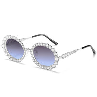 Luxury Round glasses Rhinestone Eyeglass Metal Frame