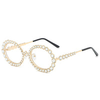 Luxury Round glasses Rhinestone Eyeglass Metal Frame