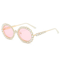 Luxury Round glasses Rhinestone Eyeglass Metal Frame