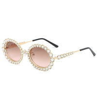 Luxury Round glasses Rhinestone Eyeglass Metal Frame