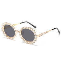 Luxury Round glasses Rhinestone Eyeglass Metal Frame