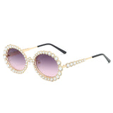 Luxury Round glasses Rhinestone Eyeglass Metal Frame