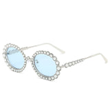 Luxury Round glasses Rhinestone Eyeglass Metal Frame