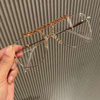 Oversized cat eye Women glasses Gold Frame Rhinestone