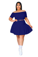 Plus Size avail Set Crop Top Mini Skirt Two Piece