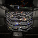 Rhinestone Striped Car Storage Bag Big Organizer Multi-Pockets Car Container Leopard Backseat Holder Stowing - Divine Diva Beauty