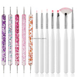 Multiple nail art nail brush Design Tip Drawing Carving Dotting Nail Pen Builder Flat Liner Acrylic Gel Polish Manicure