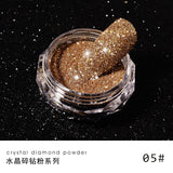 1Box Silver Reflective Nail Powder Color-Change Reflection Glitter Shinning Crystal Rhinestone Powder UV Gel Polish Chrome Dust