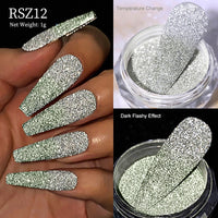 Reflective Nail Art Powder Glitter Nails Super Shinning Crystal Rhinestones Sequins Chrome Pigment UV Gel Polish DIY Decorations