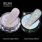 Reflective Nail Art Powder Glitter Nails Super Shinning Crystal Rhinestones Sequins Chrome Pigment UV Gel Polish DIY Decorations