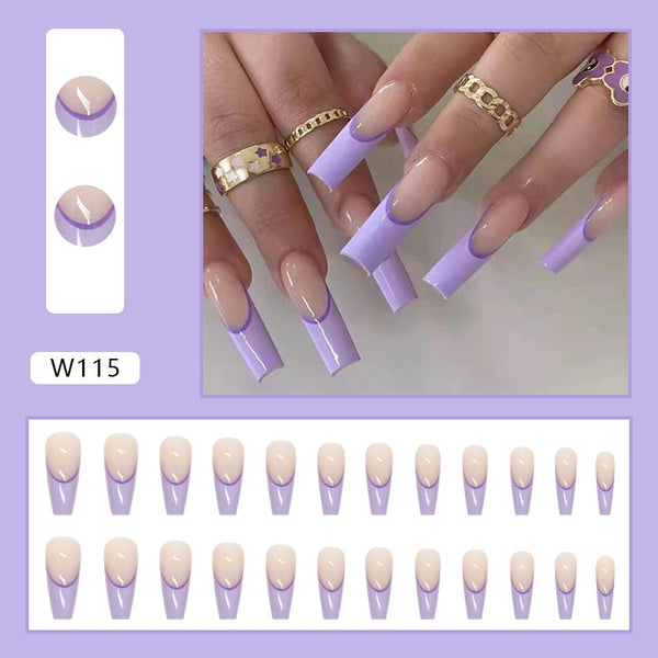 Purple French Coffin Nails Press on