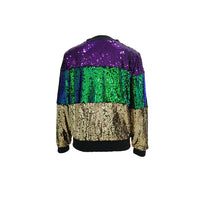 Club Coat Patchwork Sequins O-neck Long Sleeve Sexy Outwear