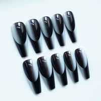 24pcs Gradient Ballet Long Coffin French Nail Tips Full Cover Fake Nail