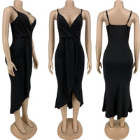 Plus Size avail Bodycon Stretch Sling Solid Maxi Party Dress