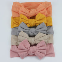 5 Cable Knit Bow Baby Headbands Elastic Nylon Baby Girl Head bby