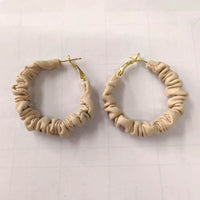 statement Vintage Pu Leather Big Hoop Earrings