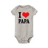 I Love Papa Mama Baby Boy Girl Romper Newborn Baby jumper Fashion Casual Short Sleeve Clothes Ropa Outfit Holiday Twins Gifts