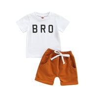 2pcs Casual Baby Boys Letter Short Sleeve outfits bby