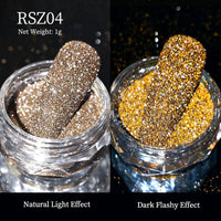 Reflective Nail Art Powder Glitter Nails Super Shinning Crystal Rhinestones Sequins Chrome Pigment UV Gel Polish DIY Decorations