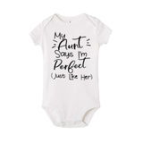 Toddler My Aunt Says Im Perfect Letter Print onesie